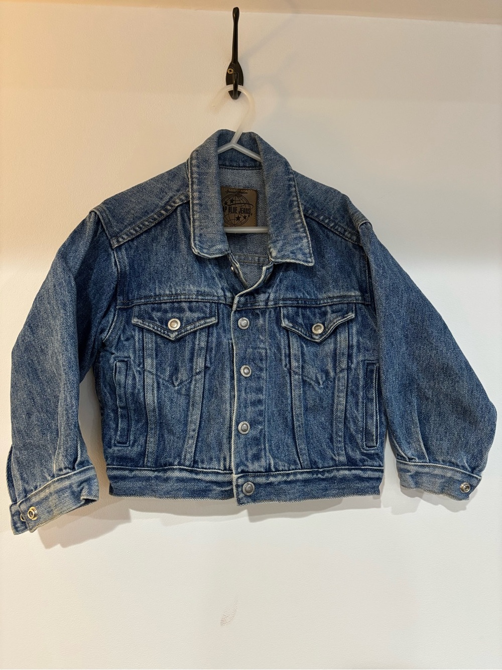 Gap Blue Jeans Kids Denim Trucker Jacket Size XS Blue Medium Wash 100% Cotton